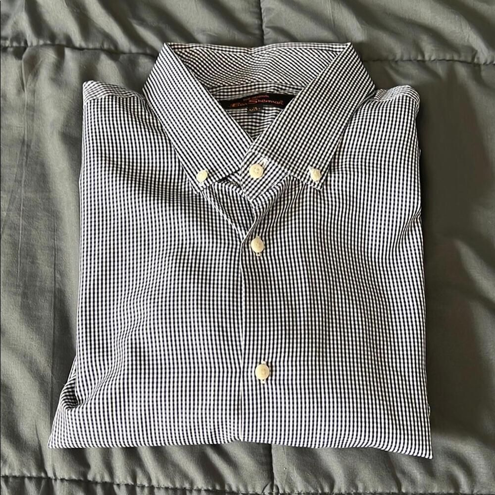 Ben Sherman Black/White Plaid Dress Shirt Size 18